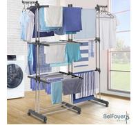 BELFOYER Etendoir Séchoir A Linge extensible - 3 Niveaux - Rangement Facile,Déplacement Facile - Gris