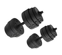 Belfoyer Haltères de Musculation Réglables 2 en 1 20 kg avec Barre de Raccordement, Poids Ajustables pour Entraînement à Domicile, Ensemble Dumbbell & Barbell (Noir)