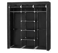 Belfoyer Meuble de Rangement, Penderie, sans Odeur, Penderie 3 Portes Non Tissé, Métal Antirouille, pour Vestiaire, Chambre, 150 x 45 x 175 cm, Noir