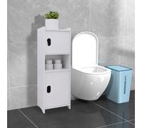 Belfoyer Meuble Toilette Rangement 3 Niveaux,pour Cuisine WC Entree Bois Plastique Composite Imperméable et Respirant sans Outil Blanc 24x20x71cm