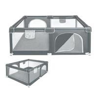 Belfoyer Parc Bebe 120x160cm,Parc Bébé Modulable,Avec Sac De,Gris+ | Parc Modulable Bébé,Structure Renforcée,Ventouse Antidérapante,Maille Respirante,Facile à Monter,Mousse Épaisse,Hauteur 66