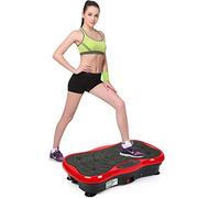 Belfoyer Plateforme Vibrante LCD - Plaque Vibrante Fitness Minceur avec Bluetooth & USB, Télécommande, Bandes Élastiques - Noir & Rouge (53×32.5×12cm)
