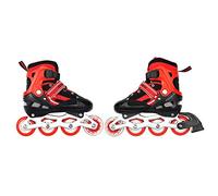 Belfoyer Roller Enfant Réglable avec Roues Lumineuses, Patin à roulettes Fille et Garçon, Taille Ajustable M Chaussure de Patinage Confortable avec Frein Avant-Rouge