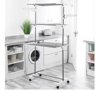 BELFOYER Séchoir à Linge étendoir à 3 Niveaux Pliable Ailes latérales - Blanc