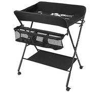Belfoyer Table à Langer Pliable et Portable, Charge Max 25 kg pour Nouveaux, Réglable en Hauteur, Table a Langer Pliante pour Remplacement de la couche,avec Compartiments de Rangements (Noir)