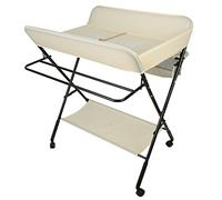 Belfoyer Table à Langer Pliable et Portable, Charge Max 25 kg pour Nouveaux, Réglable en Hauteur, Table a Langer Pliante pour Remplacement de la couche,avec Compartiments de Rangements (Jaune pâle)
