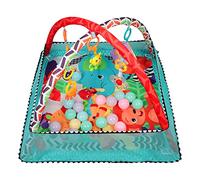 Belfoyer Tapis d'eveil Bebe,Tapis d Eveil Bebe 0-6 Mois,Stable et Sûr,Tapis de Confort,avec Boule Océanique,Jouets d'éveil (Bleu, Type B)