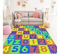 Belfoyer Tapis Puzzle Mousse Alphabet et Chiffres 36 Dalles 32x32 cm Epais 0.9 cm sans BPA Facile Nettoyer Securise Anti Derapant pour Bebe Enfant