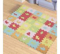 Belfoyer Tapis Puzzle Mousse Bebe 36 Dalles 16x16 cm Epais 0.9 cm Animaux Facile Nettoyer Securise Anti Derapant pour Enfant