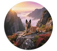 Belgian Malinois, Puzzle Immersif Circulaire Avecchien de Compagnie, 1000 Pièces pour Adultes en Quête De Concentration 1000pcs (67.5x67.5cm)