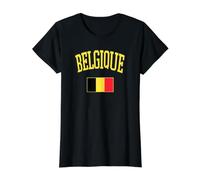 Belgie Culture Drapeau Belge Graphique T-Shirt Graphique avec Valeur, Femme, Noir, M