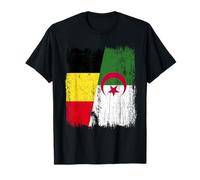 Belgique Algérie Demi Drapeau Belge Patrimoine Algérien T-Shirt