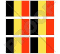 BELGIQUE Belge Drapeau, 40mm Vinyle Autocollants, x6 Stickers