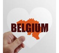 Belgique Carte européenne Bruxelles Les Autocollants d'ordinateur ou de Bagage avec la Forme de cÅ“ur