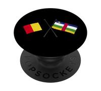 Belgique Centrafrique République Centrafricaine Drapeau Belge Voiture PopSockets PopGrip Adhésif