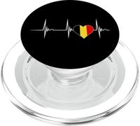 Belgique Coeur Belge Heartbeat EKG Pulse Belgique Roots PopSockets PopGrip pour MagSafe