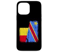 Belgique Congo Demi Drapeau Belge Fierté Congolaise Jersey Coque pour iPhone 13 Pro Max