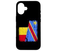 Belgique Congo Demi Drapeau Belge Fierté Congolaise Jersey Coque pour iPhone 16