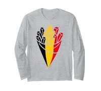 Belgique Cornet Drapeau Humour Frites Belge Manche Longue
