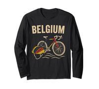 Belgique Cycling Design Cycliste Belge Amoureux de vélo Belge Manche Longue