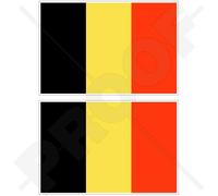 Belgique Drapeau Belgique 10,2 cm (100 mm) Vinyle Bumper Stickers, décalcomanies X2