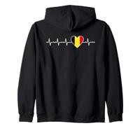 Belgique Heartbeat Design Drapeau Belge Coeur Identité Belge Sweat à Capuche
