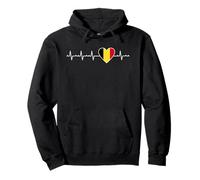 Belgique Heartbeat Design Drapeau Belge Coeur Identité Belge Sweat à Capuche
