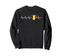 Belgique Heartbeat Design Drapeau Belge Coeur Identité Belge Sweatshirt