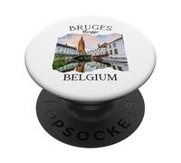 Belgique Heritage Iconic Bruges Canal Architecture médiévale PopSockets PopGrip Adhésif
