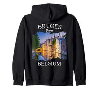 Belgique Heritage Iconic Bruges Canal Architecture médiévale Sweat à Capuche