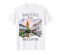 Belgique Heritage Iconic Bruges Canal Architecture médiévale T-Shirt