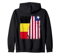 Belgique Liberia Demi Drapeau Belge Libérien Jersey Sweat à Capuche