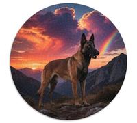 Belgique Malinois 1000 Pièces Casse-tête Animal de Compagnie Chien Puzzle Circulaire pour Adultes Et Enfants Classiques Jeux De Défi Uniques Qualité Supérieure 1000pcs (67.5x67.5cm)