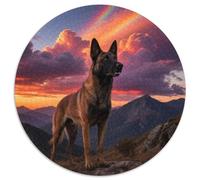 Belgique Malinois 1000 Pièces Casse-tête Animal de Compagnie Chien Puzzles Circulaires pour Adultes Et Enfants Classiques Jeux De Défi Uniques Qualité Supérieure 1000pcs (67.5x67.5cm)