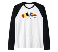 Belgique Seychelles Drapeaux Croisés Racines Seychellois Belge Manche Raglan