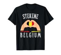Belgium Flag Heart Stekene City T-Shirt