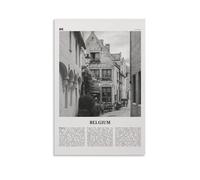 Belgium Print Black and White Street Toile Poster Décoration Salon Mur Art Chambre Peinture Impression Murale Peinture Art Peinture Moderne Maison Garçon Chambre Impression Peinture Murale Fille