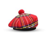 BELGLY Chapeau écossais Tam o' Shanter en acrylique Tammy Jimmy Bonnet plat dans de nombreux tartans, Royal Stewart., Taille unique