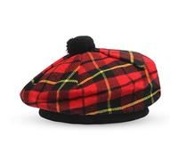 BELGLY Chapeau écossais Tam o' Shanter en acrylique Tammy Jimmy Bonnet plat dans de nombreux tartans, Wallace, Taille unique