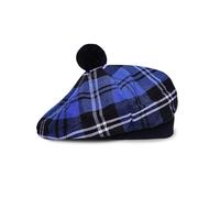 BELGLY Chapeau écossais Tam o' Shanter en acrylique Tammy Jimmy Bonnet plat dans de nombreux tartans, Bleu Ramsay, Taille unique