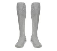 BELGLY Chaussettes de kilt traditionnelles écossaises en laine pour homme Style décontracté Mariage Sports Jambières, Gris clair argenté, L