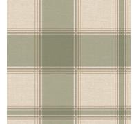 Belgravia Carmella Check Wallpaper - Papier peint rustique à carreaux - Papier peint moderne pour salon, chambre à coucher, couloir - Vert