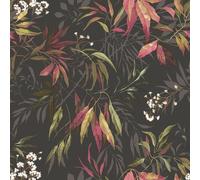 Belgravia Décor Kanata Leaf Bold Tropical Oriental Papier peint idéal pour les murs d'accent ou les salons, revêtement mural pour salle d'eau en anthracite 2340