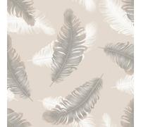 Belgravia Decor Papier peint effet D à grande échelle avec plumes Idéal pour les chambres, les murs de salle à manger Beige (775)