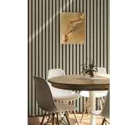 Belgravia Wood Papier peint autocollant en vinyle, 44.5x1000CM effet 3D réaliste à rayures en grain de bois, rouleau de papier peint autocollant en vinyle, noyer et chêne pour décalcomanie