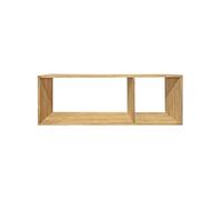 Belhome Etagère 2 Cases Cubes de Rangement 137 x 47 cm Bois de Teck Massif - Roma
