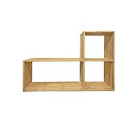 Belhome Etagère en L 3 Cases Cubes de Rangement 137 cm Bois de Teck Massif - Roma