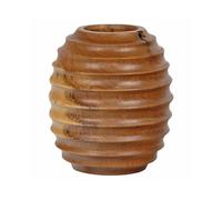 Belhome Vase décoratif H. 26 cm en Bois de Teck Massif - BAZINE