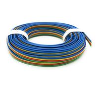 BELI-BECO L418/5 Câble - Fil de cuivre 4 x 0,14 mm² - Câble plat 4 fils - 4 couleurs : bleu, jaune, rouge, vert - RGB - Anneau de 5 m