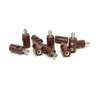 BELI-BECO Lot de 10 fiches banane miniatures 61/7 avec tige Ø 2,6 mm Marron